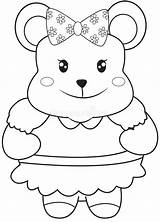 Ribbon Coloring Bear Teddy Book Illustration sketch template