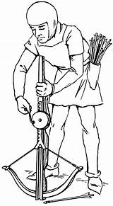 Archer Medieval Getdrawings Drawing Arbalest sketch template