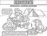 Safety Coloring Fire Campfire Colouring Pages Elementary Resolution Medium sketch template