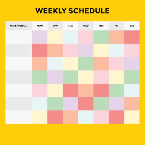 weekly schedule numbers template  iwork templates weekly schedule