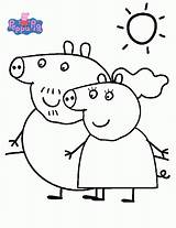 Pig Peppa Coloring Colouring Popular Pages sketch template