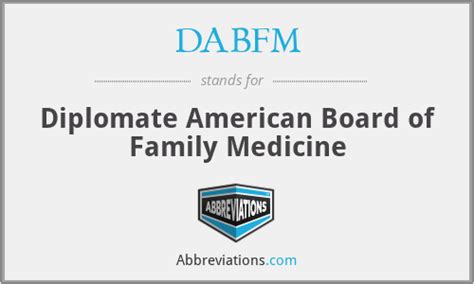 dabfm diplomate american board  family medicine