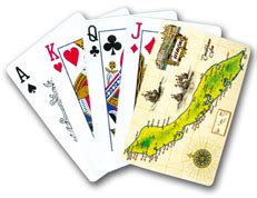 curacao map playing cards plcards