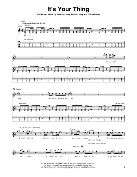 it s your thing by the isley brothers guitar tab guitar instructor