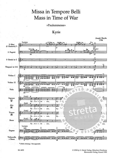 Missa In Tempore Belli From Joseph Haydn Buy Now In The Stretta Sheet