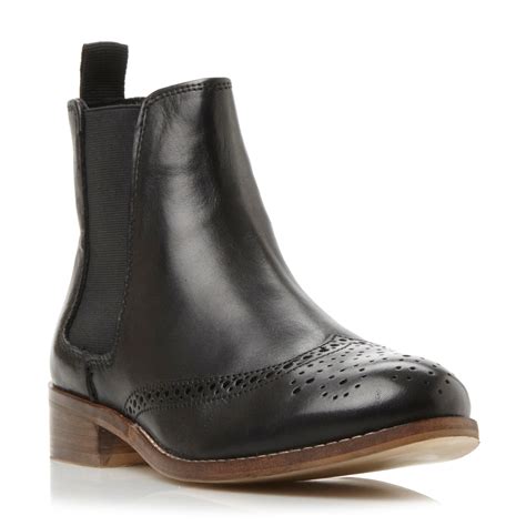dune quentin brogue chelsea boots  black lyst