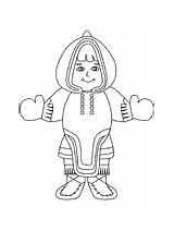Inuit Coloring Pages Clothing sketch template