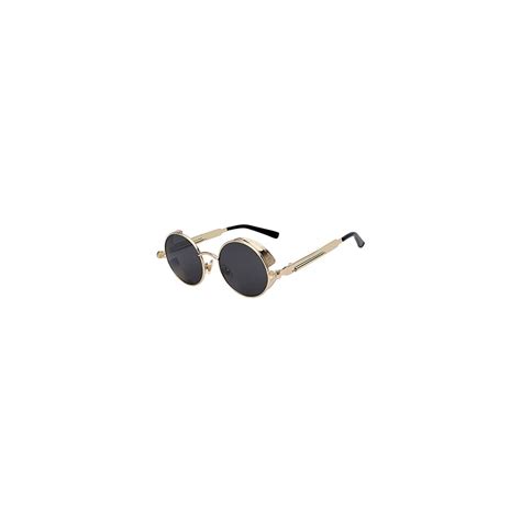 metal frame side shield oval 52mm hipster round sunglasses vintage