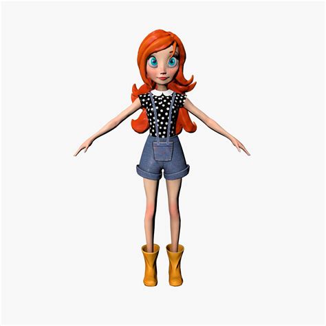 cartoon girl free 3d models download free3d