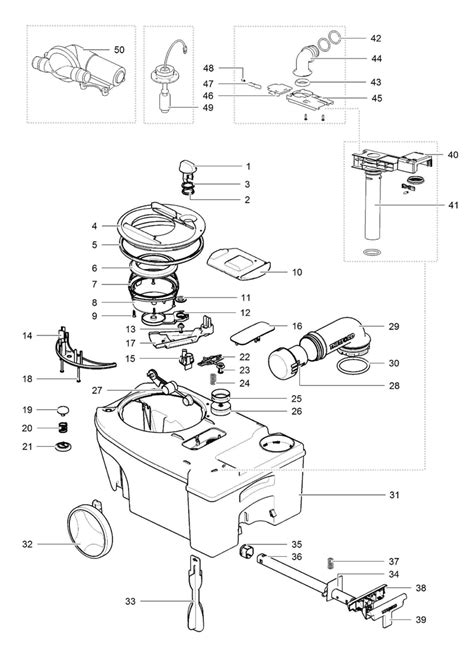 diagram thetford   cassette toilet holding tank
