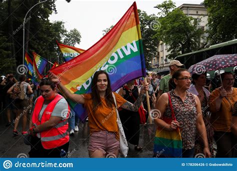 Flags Of The Lgbt Community On A Background Of The