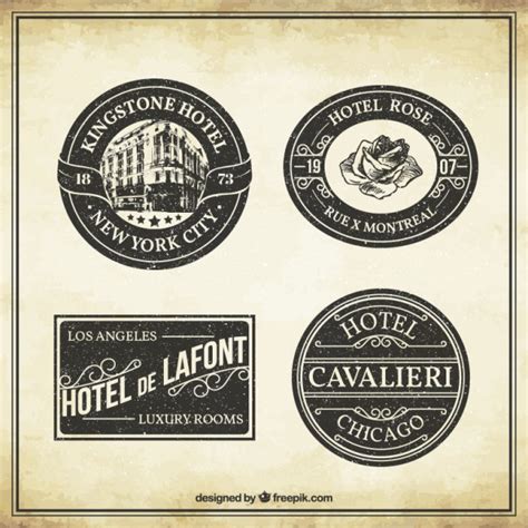 Vintage Real Hotel Labels
