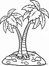 Tree Palm Coloring Pages Printable Kids Trees Color sketch template