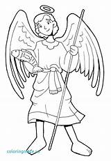 Coloring Gabriel Angel Pages Joseph Mary Printable Getcolorings Color sketch template