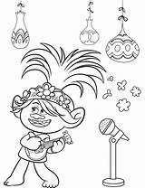 Trolls Coloring Barb Poppy Techno sketch template