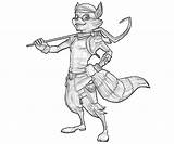 Sly Cooper Thieves Time Character Coloring Pages sketch template