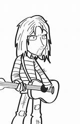 Cobain Kurt Nirvana Coloring Pages Deviantart Drawings Getdrawings Color sketch template