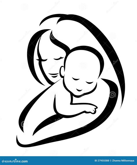 mother  baby silhouette royalty  stock  image
