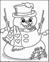 Snowman Coloring Winter Pages Print Printable Color Book sketch template