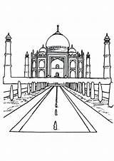 Taj Mahal Coloring Pages Getcolorings Printable sketch template