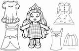 Doll Paper Coloring Clothes Pages Printable Templates Popular sketch template