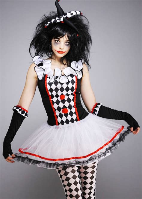 ladies gothic clown harlequin honey costume