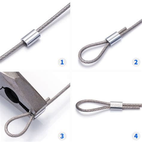 pcs   aluminum crimping loop sleeve  wire rope  cable jn ebay