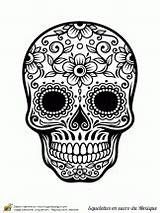 Skull Sugar Coloring Skulls Coloriage Mexican Mandala Candy Et Tattoo Tattoos Squelette Dessin Sucre Pages Calavera Mexique Hugolescargot Mexicain Imprimer sketch template