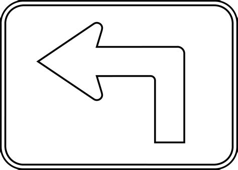 left advance turn arrow auxiliary outline clipart