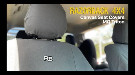 razorback  canvas seat covers  mq triton youtube