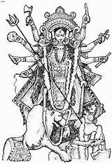 Durga Maa Coloring Sketch Puja Parents 4to40 sketch template