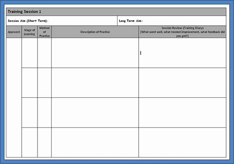 soccer session planner template printable templates