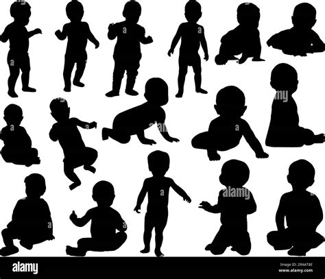 set  baby silhouette stock vector image art alamy