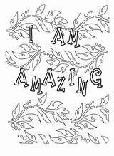 Coloring Pages Self Am Amazing Sheets Yourself Adult Printable Sold Etsy Getcolorings Book Color sketch template
