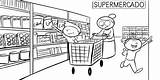 Supermercado Comprando Abuela Nietos Plusesmas Imprimir Supermercados Artículo Tareas sketch template