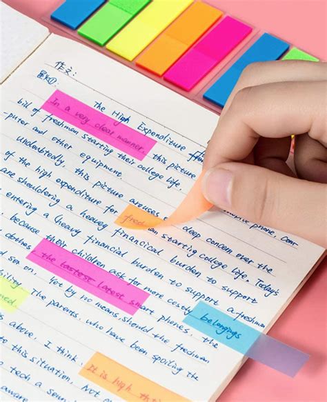 sticky text highlighter strips includes  colours ea distribution