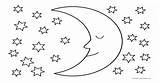Mond Sternenhimmel Sterne Ausdrucken Vorlagen Malvorlagen Schlafender sketch template
