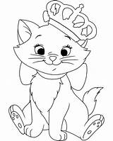 Marie Crown Coloring Pages Printable Aristocats sketch template
