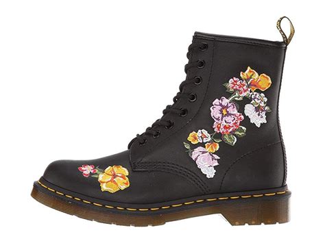 dr martens  vonda ii floral womens boots black softy  black boots women shoe boots