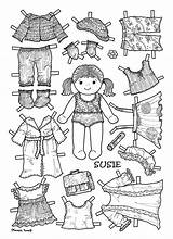 Paper Susie Doll Karen Dk Lagret Karenspaperdolls Fra Til Farvelægge Påklædningsdukke Colour sketch template