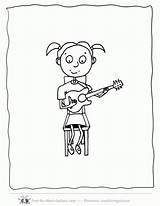 Guitar Coloring Clipart Sheet Library Cartoon Pages sketch template