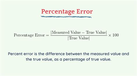 percentage error definition formula  solved examples