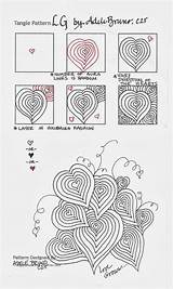 Zentangle Lg Patterns Pattern Tangle Zentangles Tutorial Doodle Doodles Adele Zen Muster Draw Tickled Tickledtotangle Step Bruno Patrones Heart Enredados sketch template