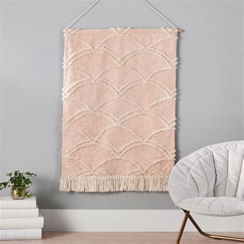 blush textured scallop wall hanging best dorm essentials from pottery