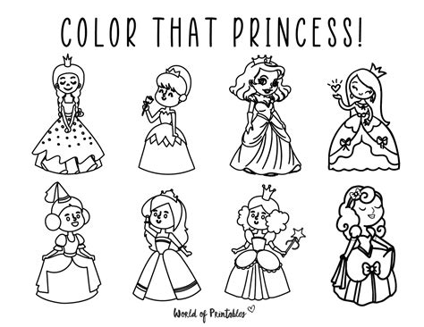 princess coloring pages  printables  kids world  printables