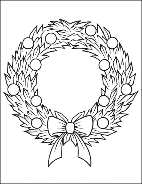 christmas wreath coloring page christmas coloring pages