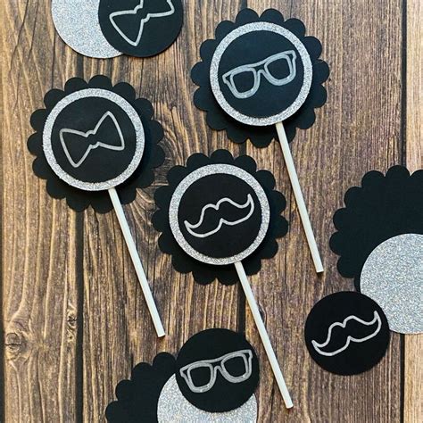 gentleman cupcake toppers baby shower cupcake toppers etsy baby