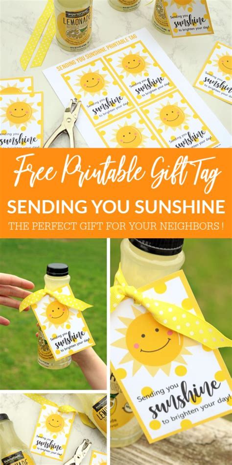 check   sunshine gift tag printable   printable