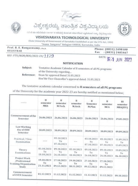 Vtu Academic Calendar 2023 24 [updated]