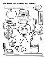 Coloring Dental Health Pages Teeth Printable Healthy Hygiene Brush Tooth Kindergarten Drawing Worksheets Body Oral Colouring Sheets Kids Preschool Color sketch template